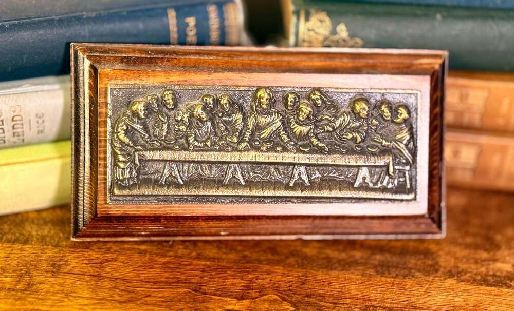 Vintage Last Supper Brass Relief Plaque | Dark Academia Wall Art